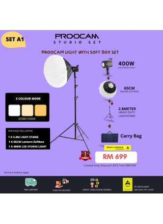 PROOCAM OS-15 BOWEN LANTERN SOFTBOX 65CM Studio Video Light Lantern Softbox With Stand SET A1